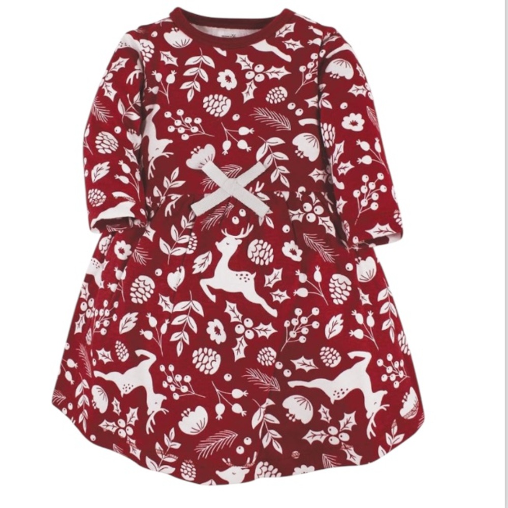 Touched By Nature Festive Holiday Print Crimson & White NWT Size 8